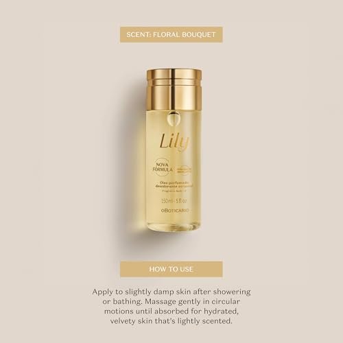 Lily Scented Body Oil - Lightweight Fast Absorbing Moisturizing Body Oil, 5 oz Avelisse