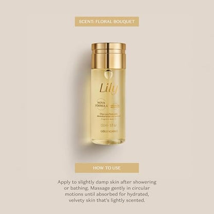 Lily Scented Body Oil - Lightweight Fast Absorbing Moisturizing Body Oil, 5 oz Avelisse