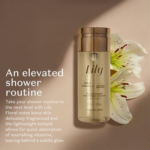 Lily Scented Body Oil - Lightweight Fast Absorbing Moisturizing Body Oil, 5 oz Avelisse