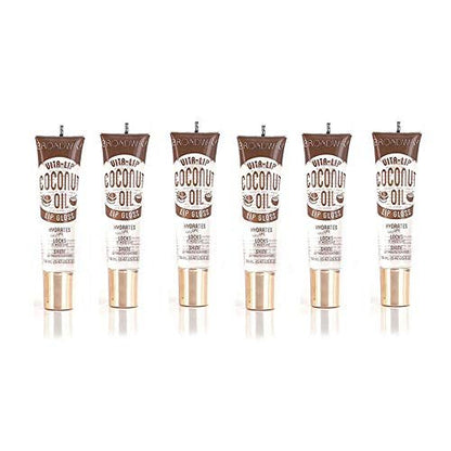 Ruby Kisses Broadway Vita-Lip Clear Lip Gloss (Coconut Oil 6 Pack) - Ultra-Hydrating, Non-Sticky High-Shine Lip Balm