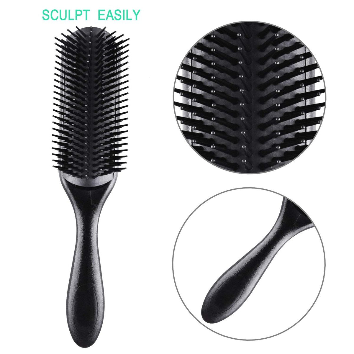 SIQUK 6-Piece Hair Brush Comb Set: Paddle Brush, Detangle Brush & Black Combs for Men & Women – Ideal for Wet, Dry, Curly & Straight Hair Avelisse