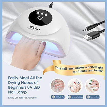 WEVILI 72W UV Nail Lamp for Gel Nails with Smart Sensor, 3 Timer Settings & LCD Display - Fast Curing Nail Dryer for Salon and Home Use
