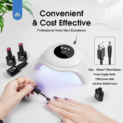 WEVILI 72W UV Nail Lamp for Gel Nails with Smart Sensor, 3 Timer Settings & LCD Display - Fast Curing Nail Dryer for Salon and Home Use