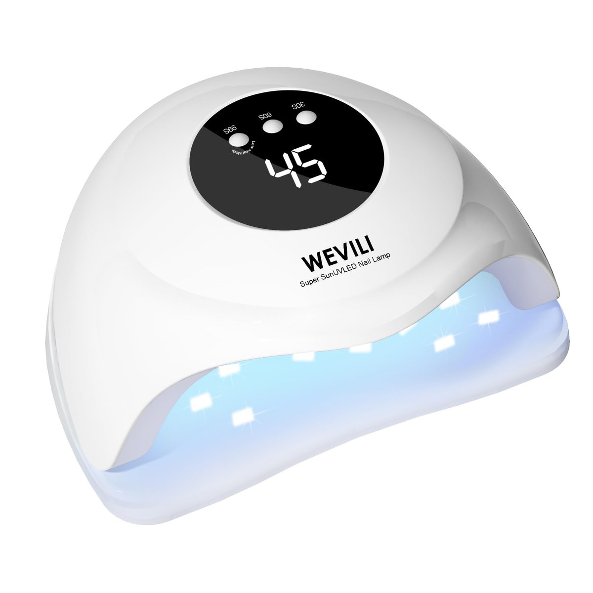 WEVILI 72W UV Nail Lamp for Gel Nails with Smart Sensor, 3 Timer Settings & LCD Display - Fast Curing Nail Dryer for Salon and Home Use - görsel 1