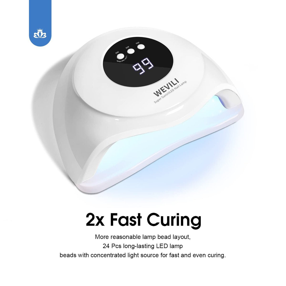 WEVILI 72W UV Nail Lamp for Gel Nails with Smart Sensor, 3 Timer Settings & LCD Display - Fast Curing Nail Dryer for Salon and Home Use - görsel 3