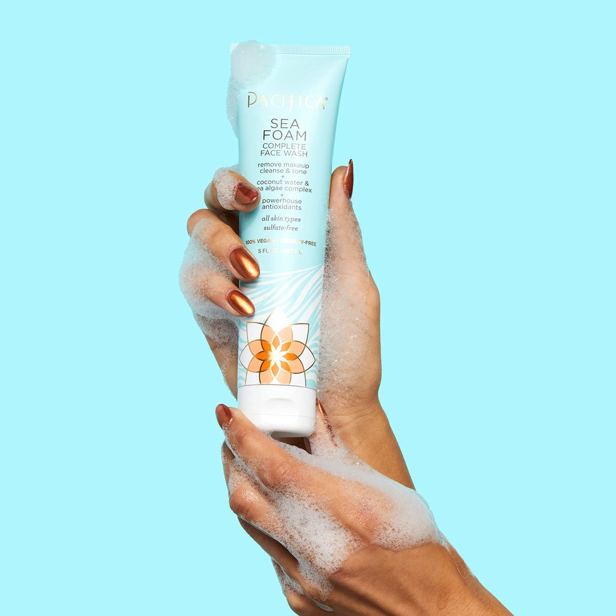 Pacifica Beauty Sea Foam Complete Face Wash Set - Daily Gentle Facial Cleanser & Makeup Remover with Coconut Water & Sea Algae Complex, Sulfate & Paraben Free, Vegan, 5 fl oz (2 Pack) Avelisse
