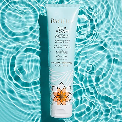 Pacifica Beauty Sea Foam Complete Face Wash Set - Daily Gentle Facial Cleanser & Makeup Remover with Coconut Water & Sea Algae Complex, Sulfate & Paraben Free, Vegan, 5 fl oz (2 Pack) Avelisse