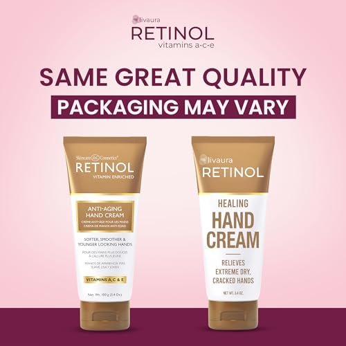 Retinol LIVAURA Hand Cream for Dry Cracked Hands – Intensive Deep Moisturizing Hand Lotion, 3.4 oz Avelisse