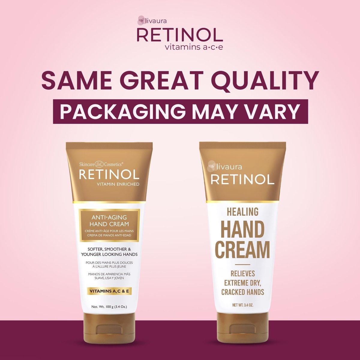 Retinol LIVAURA Hand Cream for Dry Cracked Hands – Intensive Deep Moisturizing Hand Lotion, 3.4 oz Avelisse
