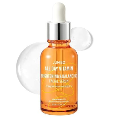 JUMISO All Day Vitamin Serum - Brightening & Balancing Facial Serum with Vitamin C, A, B, D, E, Niacinamide, and Vitamin Tree Extract 86.14% - Vegan Korean Skincare (1.01 fl oz) Avelisse