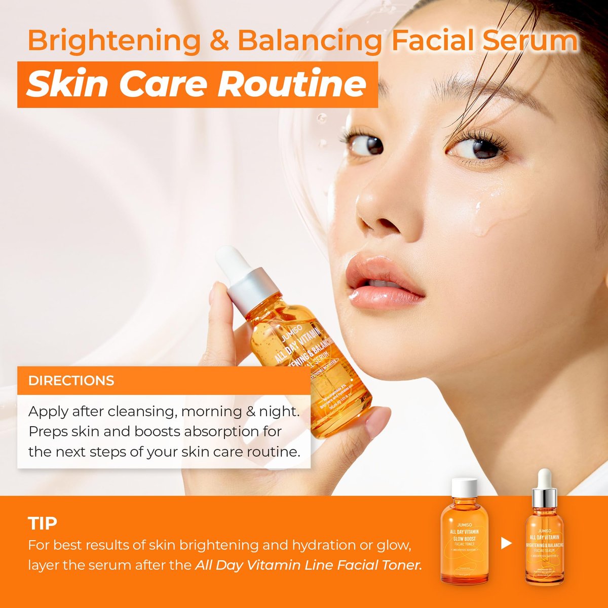 JUMISO All Day Vitamin Serum - Brightening & Balancing Facial Serum with Vitamin C, A, B, D, E, Niacinamide, and Vitamin Tree Extract 86.14% - Vegan Korean Skincare (1.01 fl oz) Avelisse