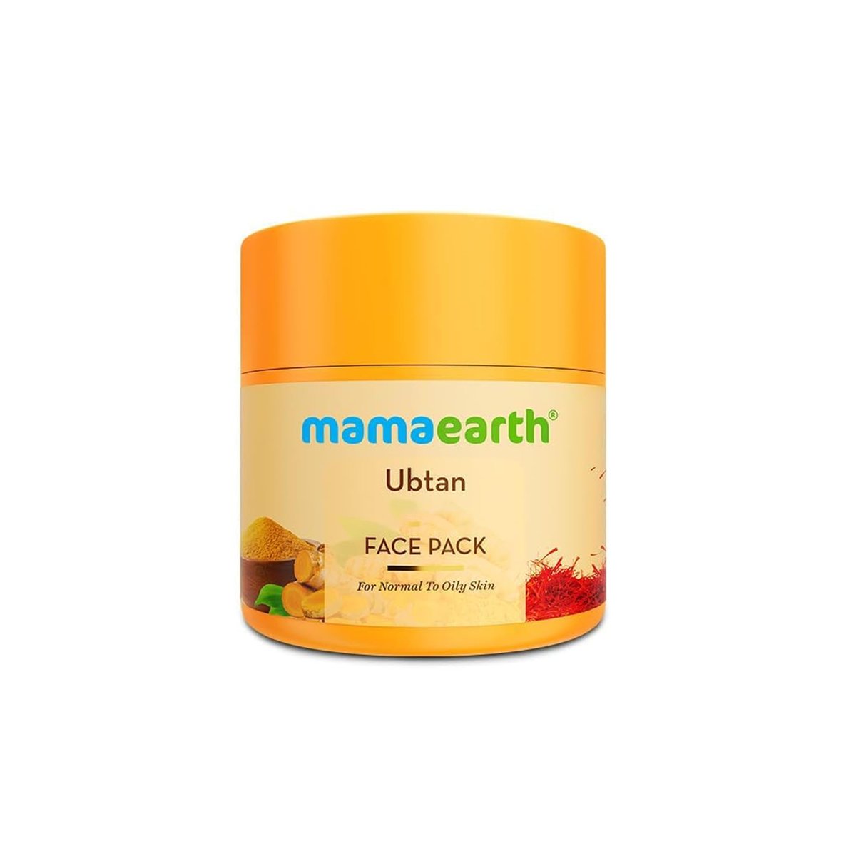 MAMAEARTH Ubtan Face Pack with Turmeric & Saffron - Restores Natural Glow, 3.5 oz (100g) Avelisse