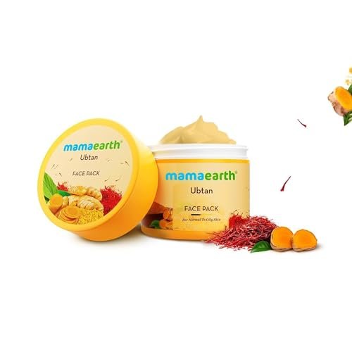 MAMAEARTH Ubtan Face Pack with Turmeric & Saffron - Restores Natural Glow, 3.5 oz (100g) Avelisse