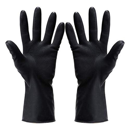 VOVCIG Hair Dye Gloves – Professional Hair Coloring Accessories for Salon & Home Use (2 Pairs, Black Rubber) - görsel 2