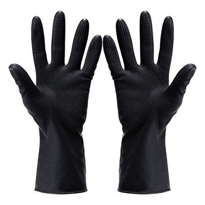 VOVCIG Hair Dye Gloves – Professional Hair Coloring Accessories for Salon & Home Use (2 Pairs, Black Rubber)
