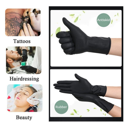 VOVCIG Hair Dye Gloves – Professional Hair Coloring Accessories for Salon & Home Use (2 Pairs, Black Rubber)