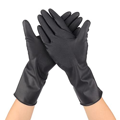 VOVCIG Hair Dye Gloves – Professional Hair Coloring Accessories for Salon & Home Use (2 Pairs, Black Rubber) - görsel 4
