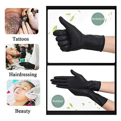 VOVCIG Hair Dye Gloves – Professional Hair Coloring Accessories for Salon & Home Use (2 Pairs, Black Rubber) - görsel 12