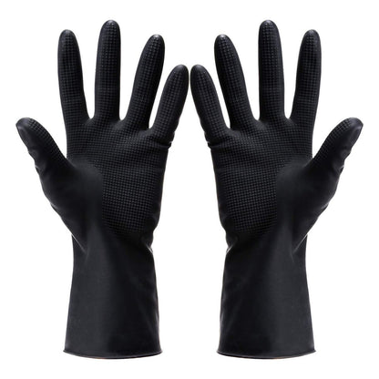 VOVCIG Hair Dye Gloves – Professional Hair Coloring Accessories for Salon & Home Use (2 Pairs, Black Rubber)