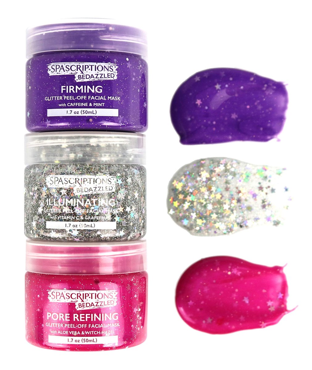 SpaScriptions BeDazzled Firming & Pore Refining Glitter Peel-Off Masks - 3 Count - görsel 3