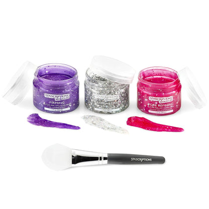 SpaScriptions BeDazzled Firming & Pore Refining Glitter Peel-Off Masks - 3 Count