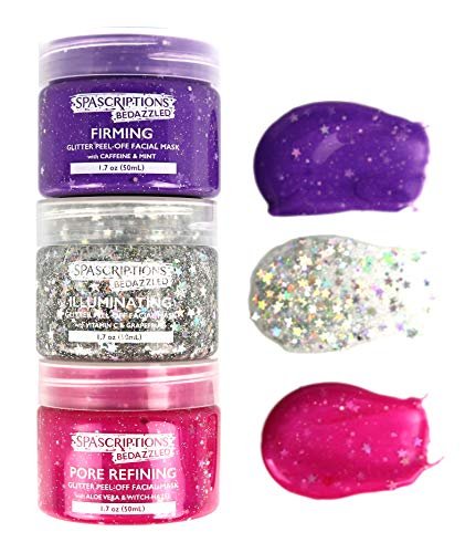 SpaScriptions BeDazzled Firming & Pore Refining Glitter Peel-Off Masks - 3 Count - görsel 4