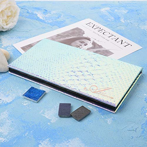 Allwon Magnetic Makeup Palette - Mermaid Empty Palette with Mirror & 20 Adhesive Metal Stickers for Eyeshadow, Lipstick, Blush - görsel 14