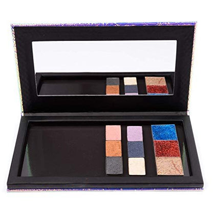 Allwon Magnetic Makeup Palette - Mermaid Empty Palette with Mirror & 20 Adhesive Metal Stickers for Eyeshadow, Lipstick, Blush