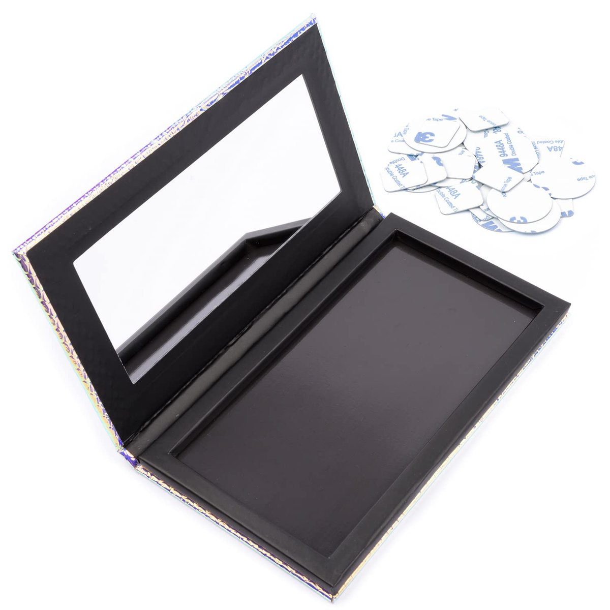 Allwon Magnetic Makeup Palette - Mermaid Empty Palette with Mirror & 20 Adhesive Metal Stickers for Eyeshadow, Lipstick, Blush - görsel 3
