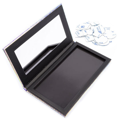 Allwon Magnetic Makeup Palette - Mermaid Empty Palette with Mirror & 20 Adhesive Metal Stickers for Eyeshadow, Lipstick, Blush