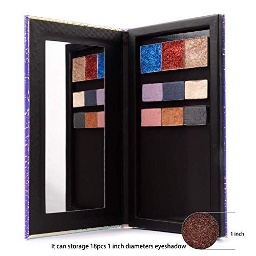 Allwon Magnetic Makeup Palette - Mermaid Empty Palette with Mirror & 20 Adhesive Metal Stickers for Eyeshadow, Lipstick, Blush - görsel 6