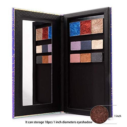 Allwon Magnetic Makeup Palette - Mermaid Empty Palette with Mirror & 20 Adhesive Metal Stickers for Eyeshadow, Lipstick, Blush