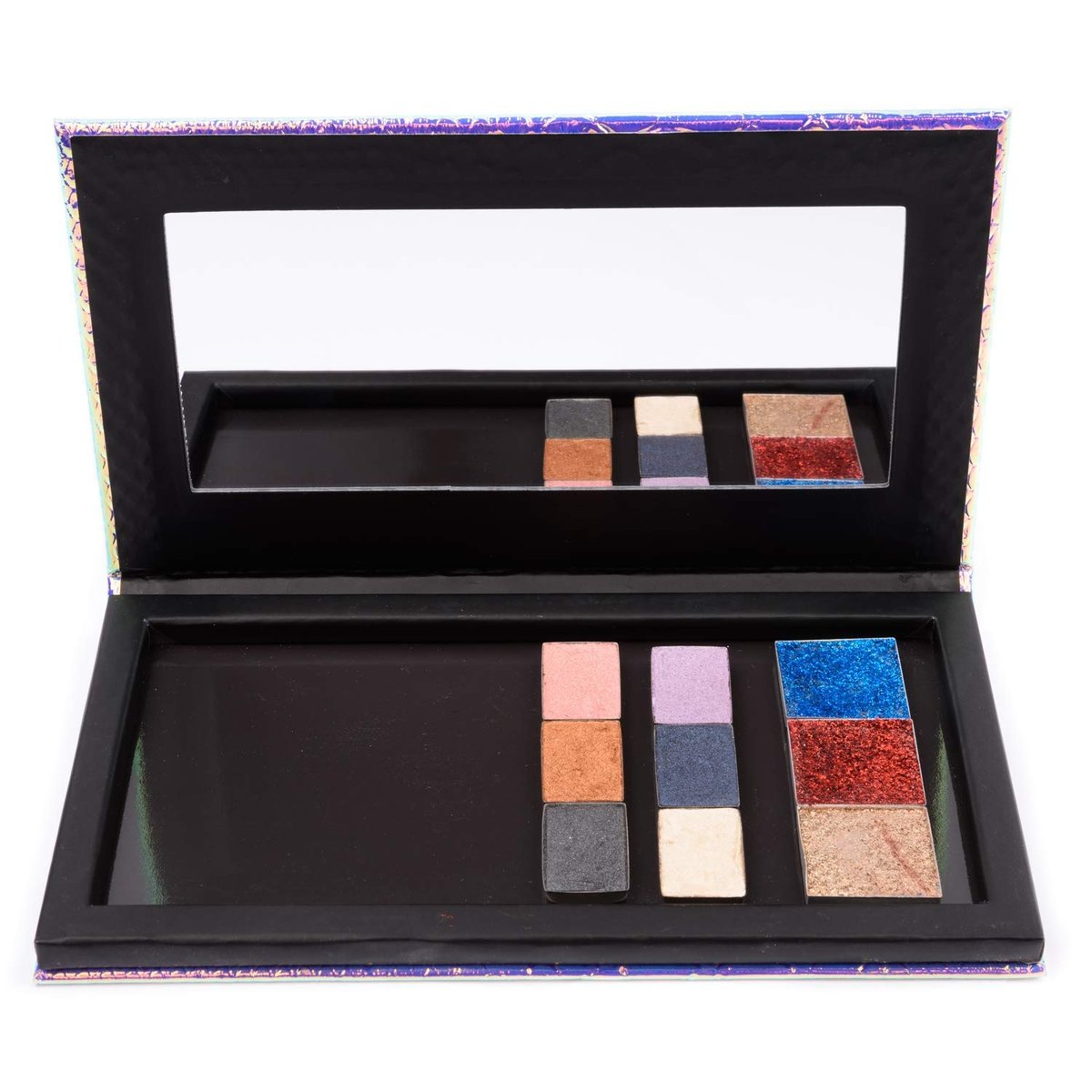 Allwon Magnetic Makeup Palette - Mermaid Empty Palette with Mirror & 20 Adhesive Metal Stickers for Eyeshadow, Lipstick, Blush - görsel 7