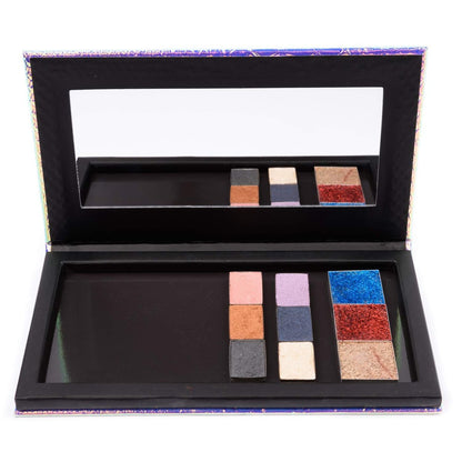 Allwon Magnetic Makeup Palette - Mermaid Empty Palette with Mirror & 20 Adhesive Metal Stickers for Eyeshadow, Lipstick, Blush