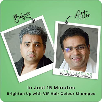 VIP 5 in 1 Hair Colour Shampoo - Black - 180ml | Gentle Permanent Hair Color Avelisse