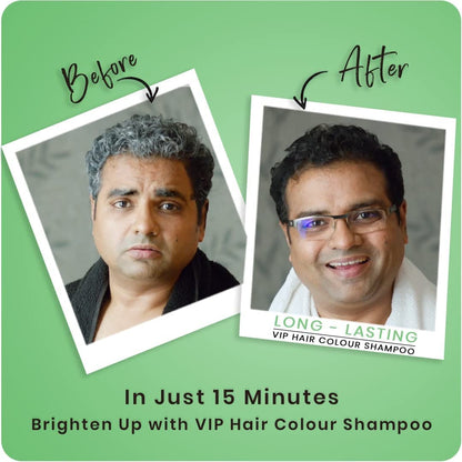 VIP 5 in 1 Hair Colour Shampoo - Black - 180ml | Gentle Permanent Hair Color Avelisse