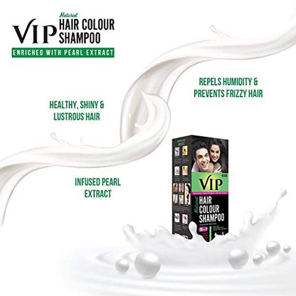 VIP 5 in 1 Hair Colour Shampoo - Black - 180ml | Gentle Permanent Hair Color Avelisse