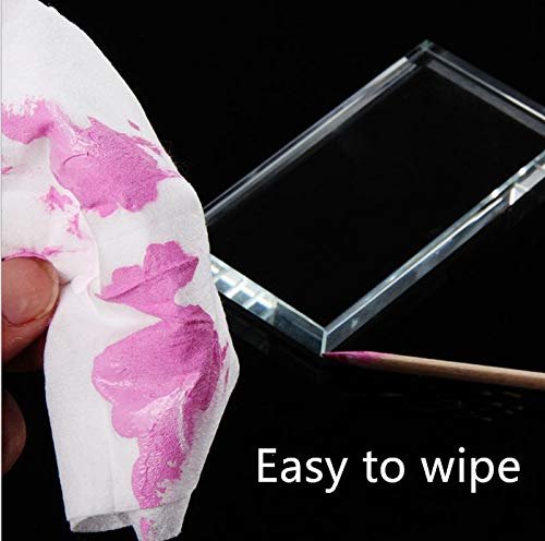 Glass Nail Art Toning Palette - 4x2 Inch Clear Glass Makeup Mixing Board for Nail Polish, Eyelash Glue & Creams - görsel 7