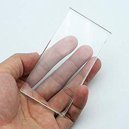 Glass Nail Art Toning Palette - 4x2 Inch Clear Glass Makeup Mixing Board for Nail Polish, Eyelash Glue & Creams