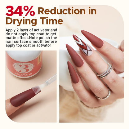 AZUREBEAUTY 2-in-1 Dip Powder Base & Top Coat with Activator - Fast Drying No Lamp Needed, 0.5 oz Bottle Set for Nail Kit