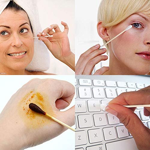 Coralov Bamboo Cotton Swabs 1000PCS – Eco-Friendly Organic Double-Tip Cotton Buds for Ear Cleaning, Skin Care, Jewelry, Art, Pet Care, and Craft – 5 Packs of 200 Sticks Avelisse