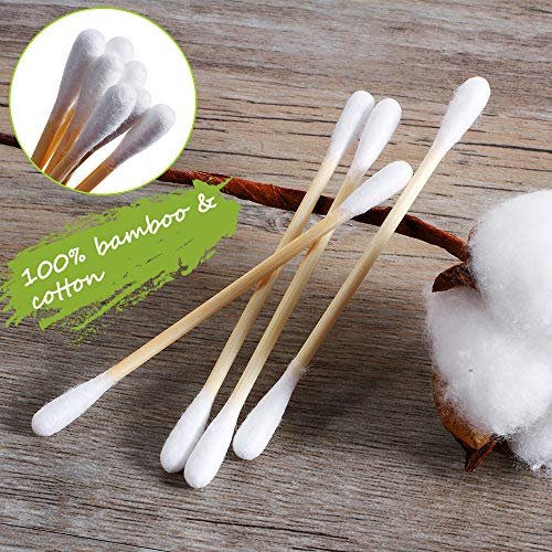 Coralov Bamboo Cotton Swabs 1000PCS – Eco-Friendly Organic Double-Tip Cotton Buds for Ear Cleaning, Skin Care, Jewelry, Art, Pet Care, and Craft – 5 Packs of 200 Sticks Avelisse