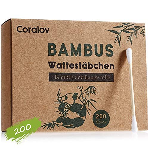Coralov Bamboo Cotton Swabs 1000PCS – Eco-Friendly Organic Double-Tip Cotton Buds for Ear Cleaning, Skin Care, Jewelry, Art, Pet Care, and Craft – 5 Packs of 200 Sticks Avelisse