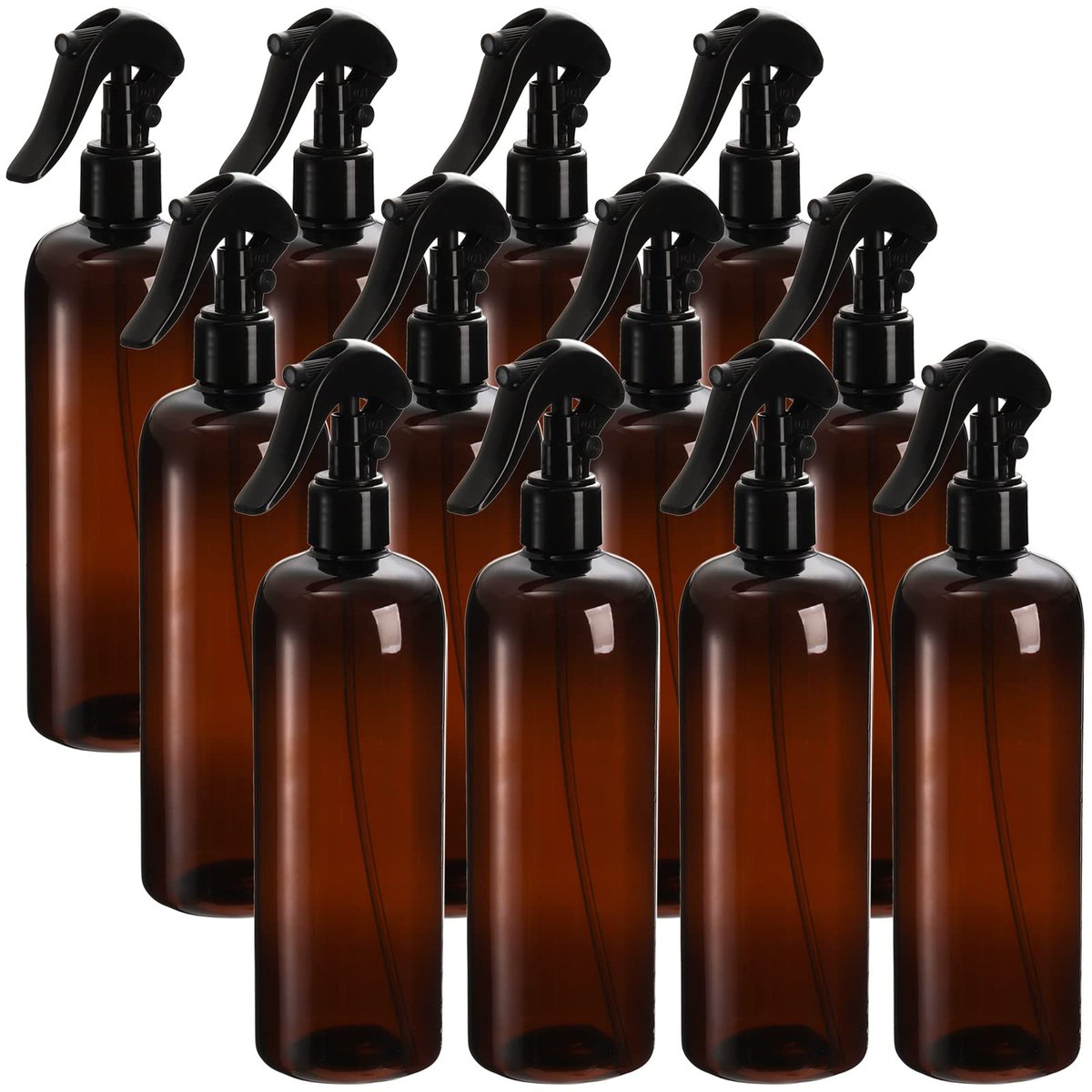 Bekith 12 Pack Plastic Spray Bottles with Black Fine Mist Sprayers, 16oz Refillable Spray Container for Cleaning Solutions, Plants, Hair Avelisse