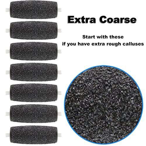 11 Pack Replacement Roller Refill Heads for Amope Pedi Electronic Foot File – 7 Extra Coarse & 4 Regular Coarse - görsel 3