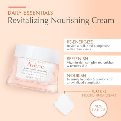 Avène Revitalizing Nourishing Cream – Ultra Nourishing Face Moisturizer for Dry Skin, Non-comedogenic, 1.6 Fl Oz Avelisse