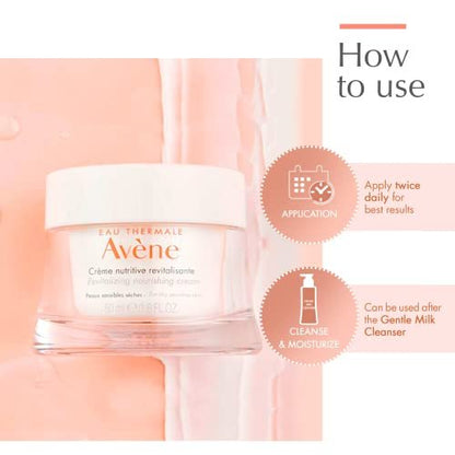Avène Revitalizing Nourishing Cream – Ultra Nourishing Face Moisturizer for Dry Skin, Non-comedogenic, 1.6 Fl Oz Avelisse