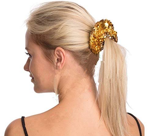 PNEIFON 4-Pack Sequin Hair Scrunchies - Sparkly Glitter Scrunchies Elastic Stretch Hair Ties for Girls and Women (Style 1) - görsel 4