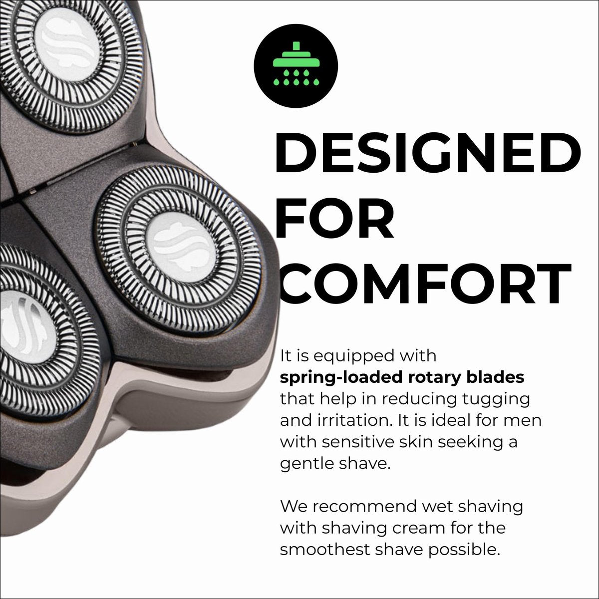 Skull Shaver Forte PRO 4 Head Replacement Blade for Wet & Dry Shaving - Rotary Heads - Japanese Stainless Steel - Compatible with Pitbull, Palm & Butterfly Kiss Shavers Avelisse