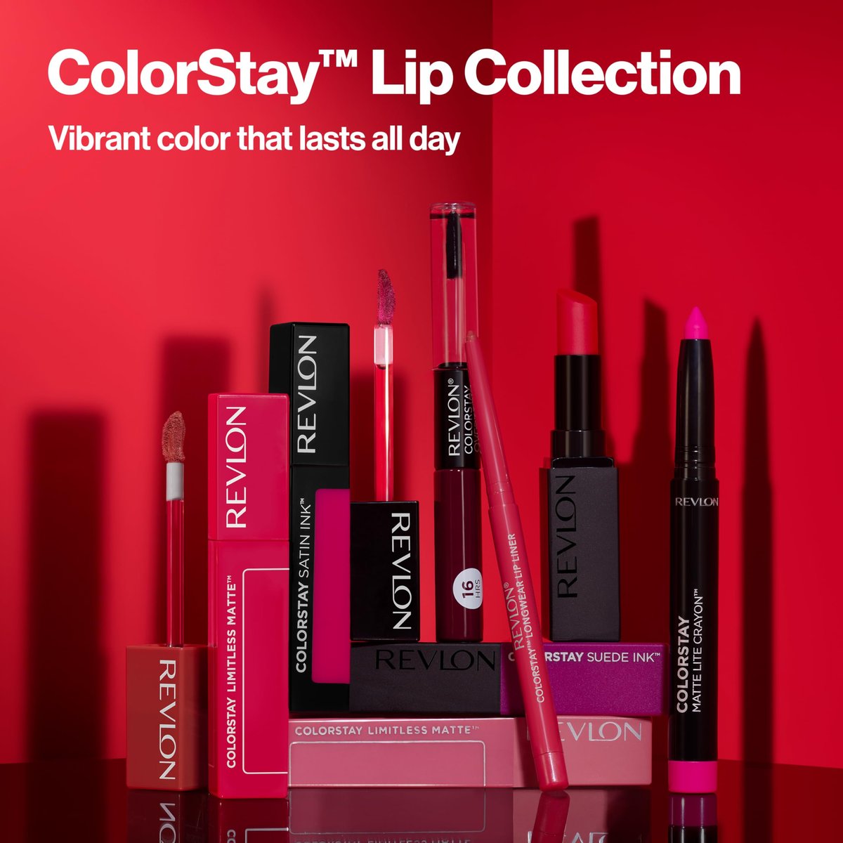 Revlon ColorStay Overtime Lipcolor with Clear Lip Gloss - 550 Blush Hour, 0.07 Fl Oz - Long-Lasting Liquid Lipstick - görsel 15
